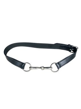 Rebecca Ray Black Snaffle Bit Bridle Equestrian Leather Belt, sz 34”